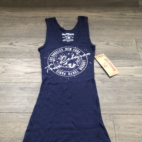 ✨🆕✨True Religion | Blue long ribbed tank top - Picture 2 of 7